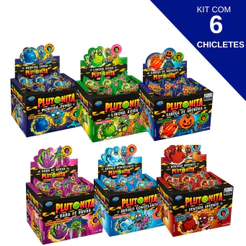Kit Com 6 Chicletes Plutonita Sabores De 180g