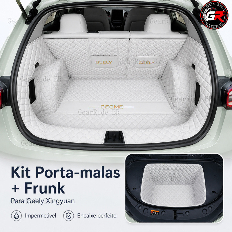 Tapete Porta-malas + Frontal Geely EX2 360° Impermeável Acessório Modificação Tapete Porta-malas Geely EX2 GearRide
