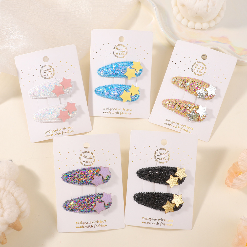 Conjunto De Grampos De Cabelo BB Com Alça De Renda , 2 Peças , Para Meninas , Lindos E Brilhantes , Presilhas Combinando