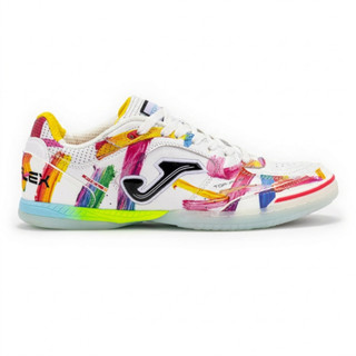 Chuteira Joma Futsal Unissex Top Flex Branco e Rosa Original