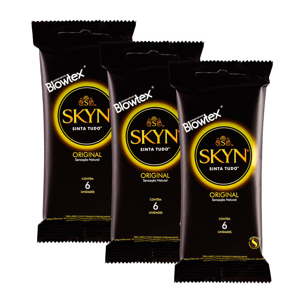 Kit 3 Preservativo Blowtex Skyn 6 Unidades