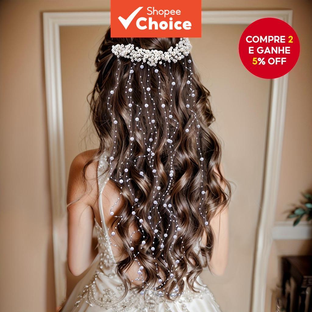 Acessórios De Pérolas De Noiva Com Estrelas Brilhantes | Capacete De Pérola Grampo De Cabelo De Casamento Artigos De Fes