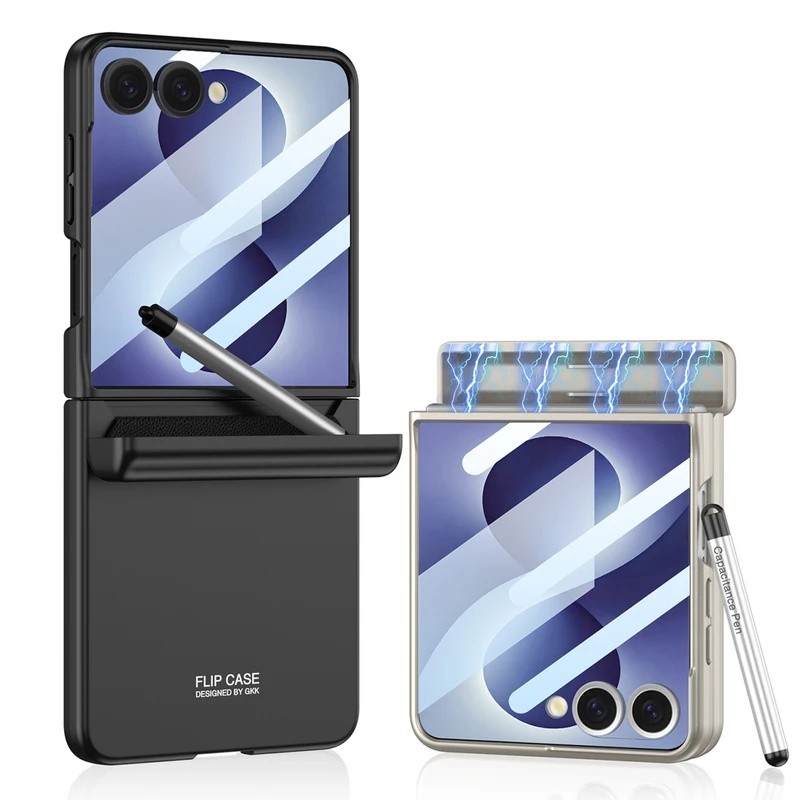 Yyypara Samsung Galaxy Z Flip 8 Caso Pele Amigável Fosco Cor Sólida Magnética Do