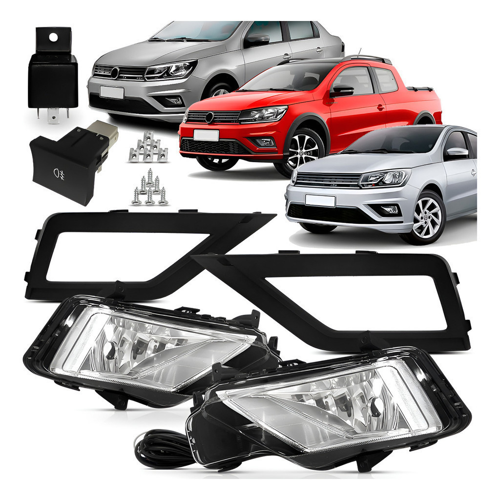 Kit Farol Auxiliar Saveiro G7 Gol Voyage G8 Original Branco