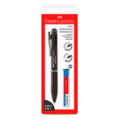 Lapiseira 0.7mm e caneta 3 em 1 Poly Preta SM/07L31PR\136325 com 1 unidade Faber-Castell