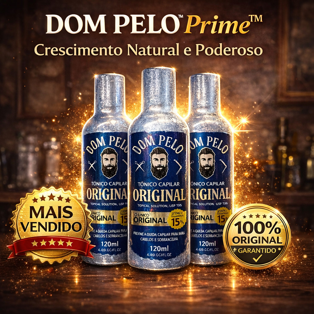 Kit 3 Tônico Capilar Dom Pelo Original Para Cabelo Barba e Sobrancelha Uso Masculino e Feminino