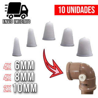 Kit 10 Tapa Furo para Cano de Água Furado 3 Medidas com Rosca