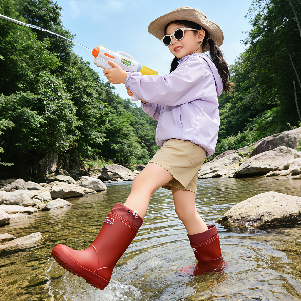 Botas de Chuva Femininas 2026, Cano Médio, Sola Grossa, Impermeáveis, Antiderrapantes, Estilo Mãe-Filho, Calçado Aquátic
