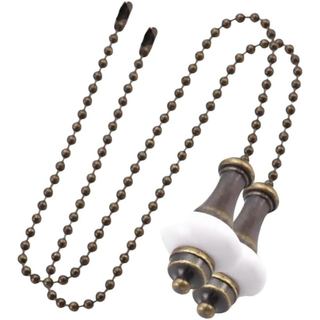 Conjunto de 2 Puxadores Decorativos para Ventilador de Teto, 12 Polegadas, Cor Bronze com Extensão de Pendente de Cerâmi