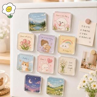 maoting } 5 Pas Ímãs De Geladeira Acrílico Transparente DIY Quadrado Redondo Magnético Para Decoração De Cozinha Projeto