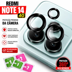 Protetor Lente Redmi Note 14 4g Proteção Camera Vidro Temperado Anel Metal+ Kit Aplicação