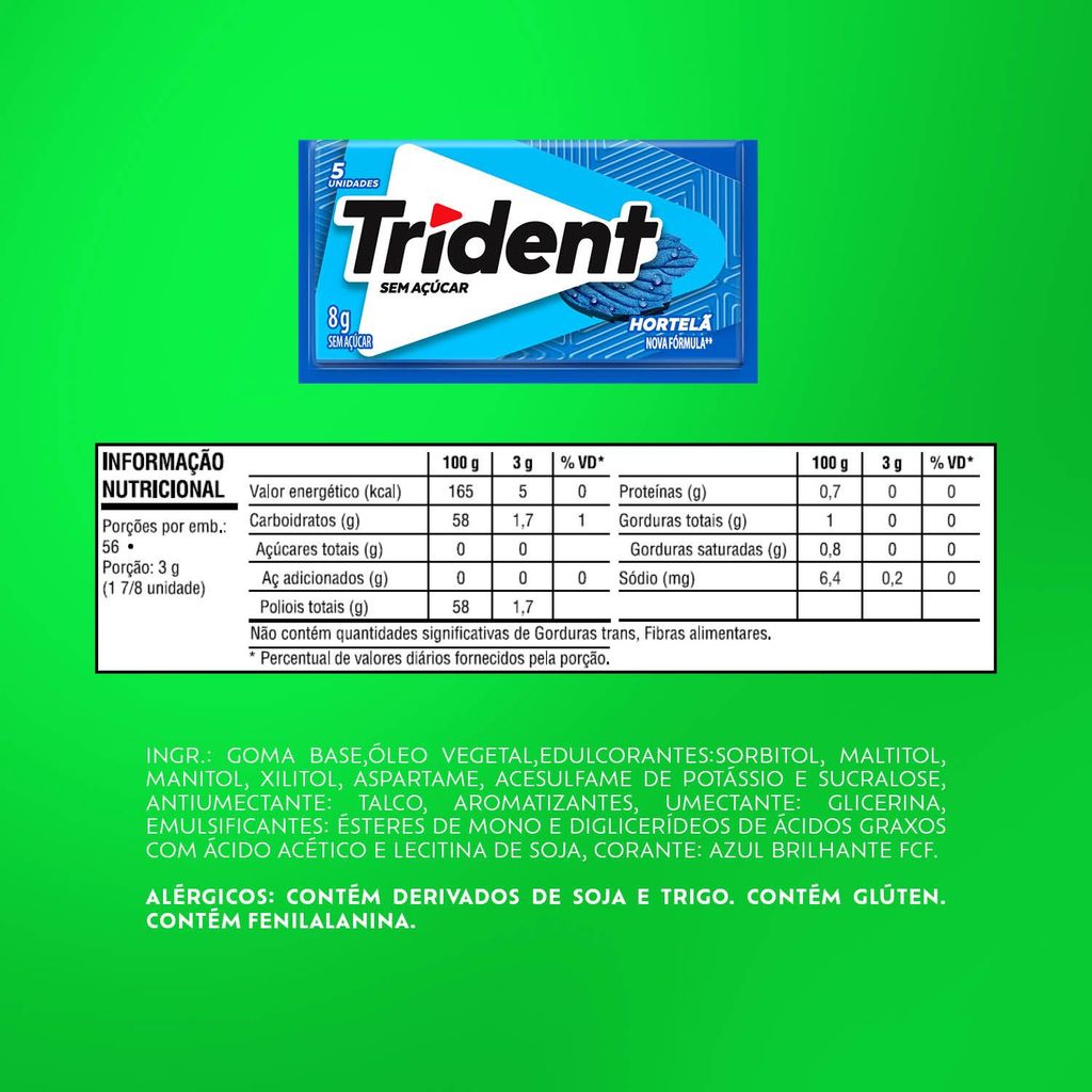 Trident Chiclete de hortelã 8g · foto 2