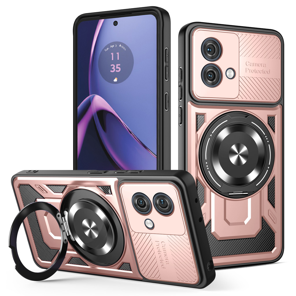 Para Motorola Moto G24 Caso G04 s E14 G34 G54 G84 Armadura Magnética À Prova De 