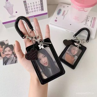 Porta-Cartões de Fotos Kpop, Organizador de Fotos de Ídolos com Suporte para Cartão de Crédito e Chaveiro com Pingente d