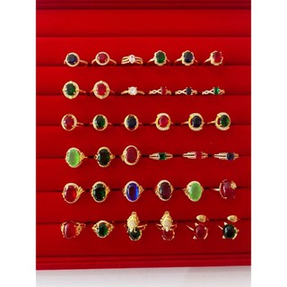 Ruili moda zircão colorido imitação ajustável banhado a ouro anel de latão abertura não é fácil de desbotar imitação de 