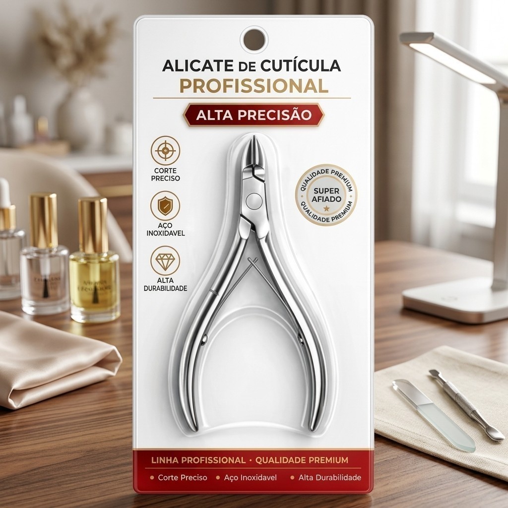 Alicate De Cutícula Profissional Inox Para Salão De Beleza Cortador De Unha Afiado Alta Precisão