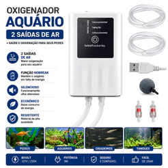 Oxigenador Aquário Nobreak 2 Saídas Ar Bivolt 3W 127/220v Silencioso Econômico Resistente