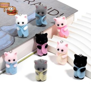 Jia Ren Coelho Fofo 3D Gato Desenho Animado Pingente Brincos Chaveiro Ornamento Suspenso Acessórios DIY