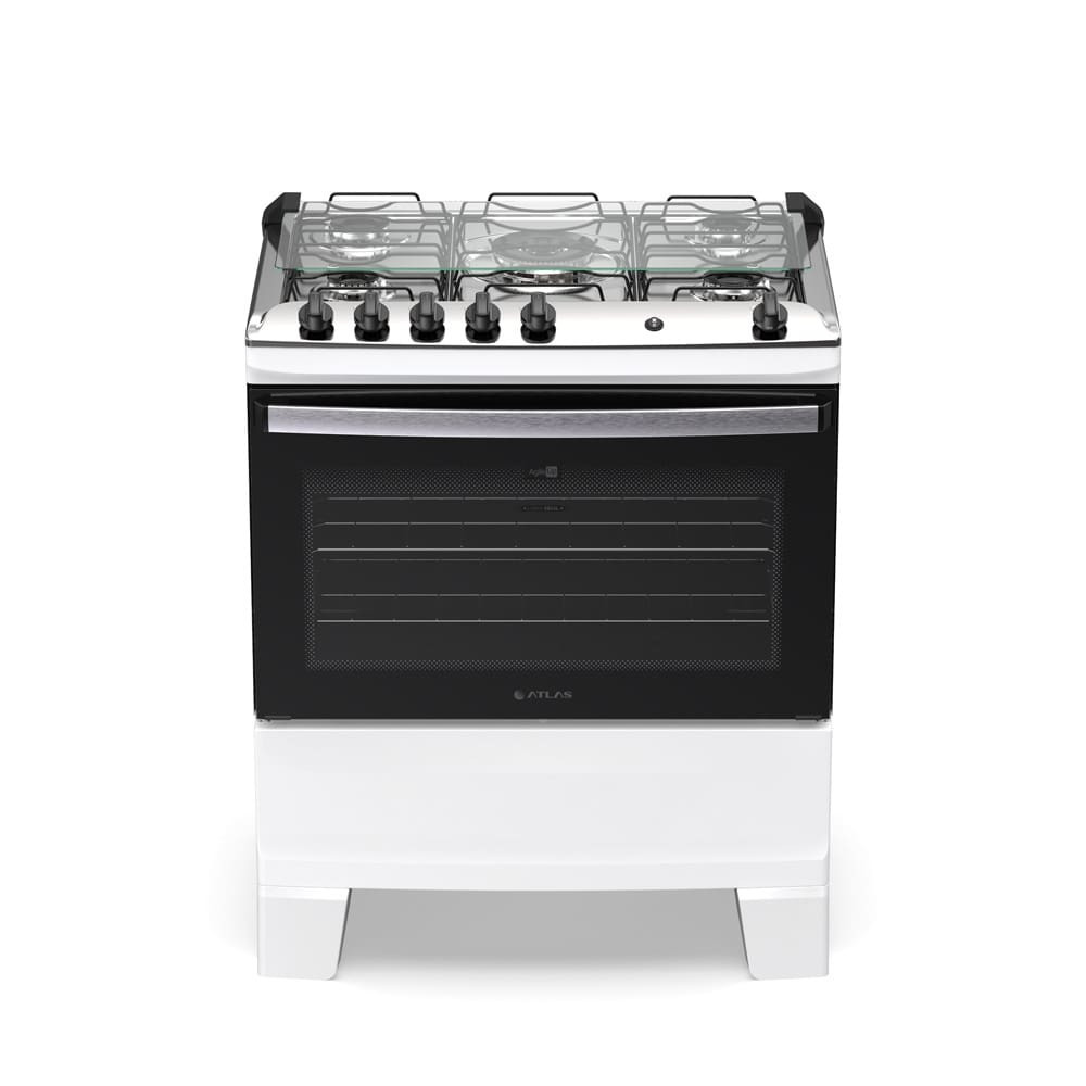 Fogão Agile Up 5 Bocas com Mesa Inox Tripla Chama e Acendimento Automático Atlas