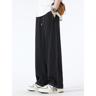 Verão novo estilo de seda gelo estilo americano Drape solto em linha reta calças casuais Plus Size macacão de perna larg