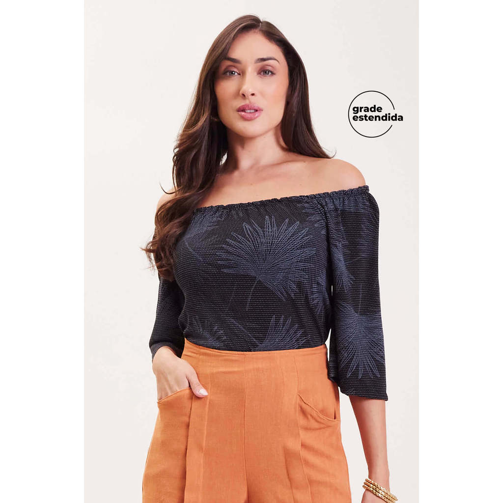 Blusa Feminina Ciganinha Marialícia Preto