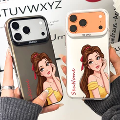 Capa de celular personalizada Princesa Bela Disney para iphone 17 16 15 14 13 12 11 pro max 16 15 14 plus x xs max
