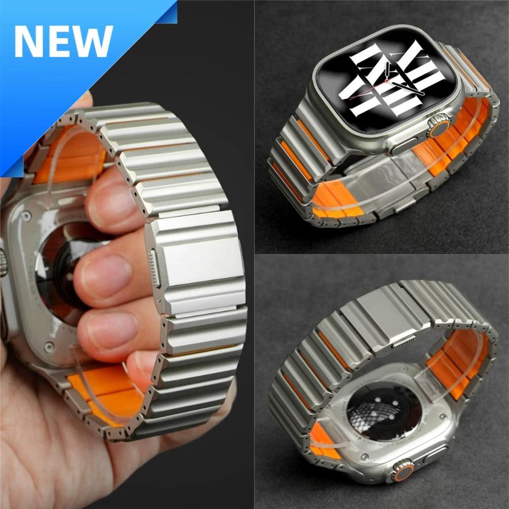 Pulseira Magnética De Metal De Titânio Compatível Com Apple Watch Ultra 3 49mm S