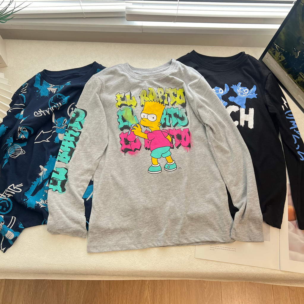 2A médio grande crianças novo estilo dos desenhos animados outono novo estilo meninos novo estilo qualidade camiseta man