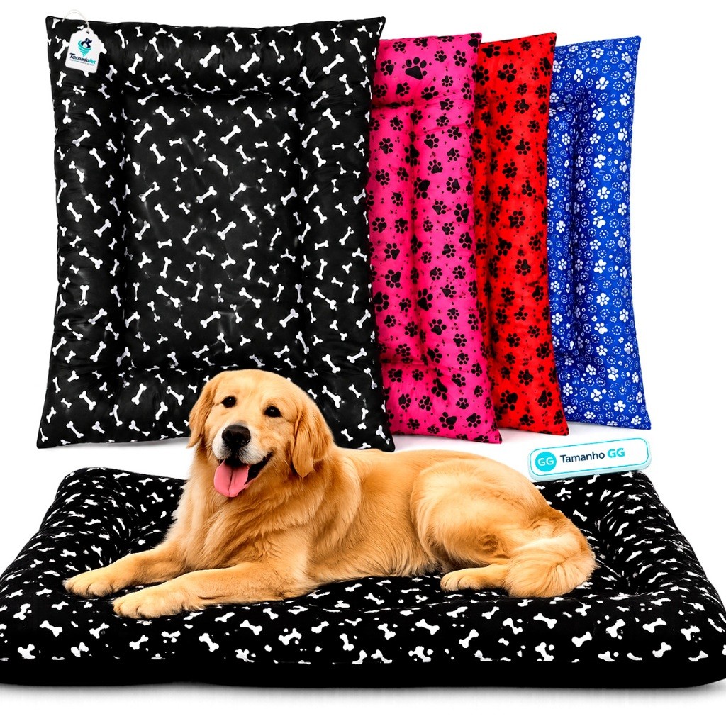 Almofada Cama Colchonete Pet 1,10m X 1,00m Grande GG para Cachorro Gato Confortável Lavável C/ Zíper Macia Resistente