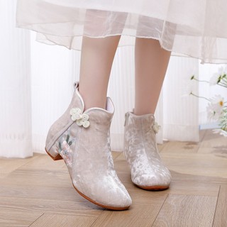 [Fragrant contém] 2026 inverno novo estilo botas de lã estilo étnico retrô velho pequim sapatos de pano femininos sapato