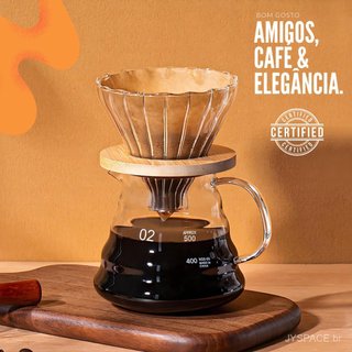 Cafeteira De Vidro Borossilicato Com Tampa E Filtro 600ml Conjunto De Gotejador De Café Jarro V60 Para Cozinha VGHD