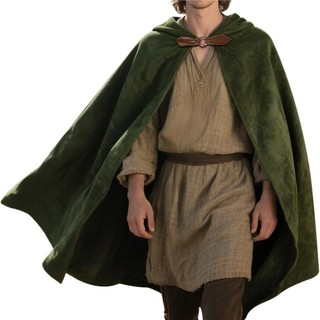 Medieval capa com capuz capa de veludo curto Viking Samurai cosplay traje NPC masculino feminino nórdico Retro