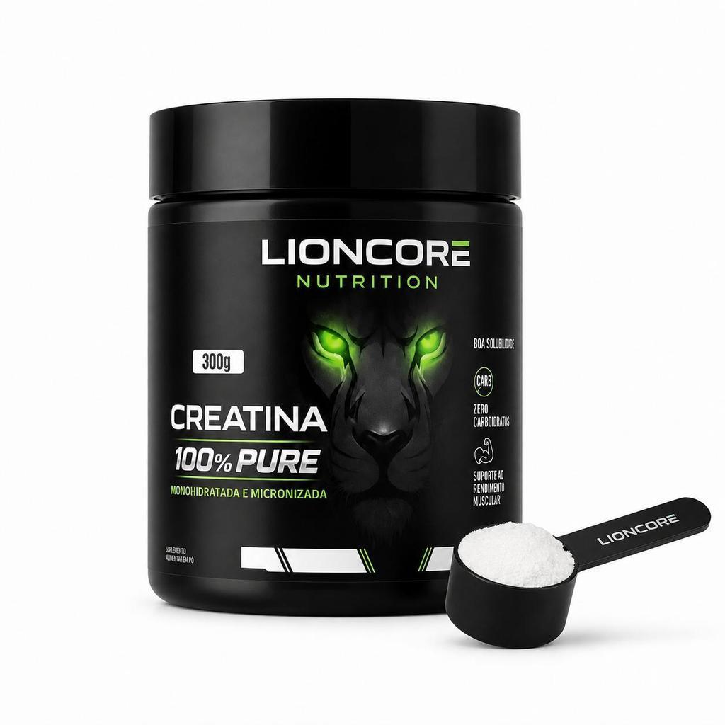 Creatina Max Lioncore Nutrition 300g Pura com Laudo - Materia Prima Importada