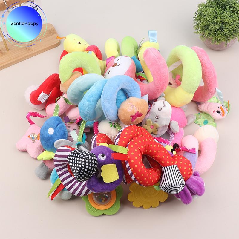 GentleHappy Espiral De Pelúcia Brinquedo Do Bebê Para Carrinho Berço Pendurado Sensorial Chocalho Mordedor Interativo Re