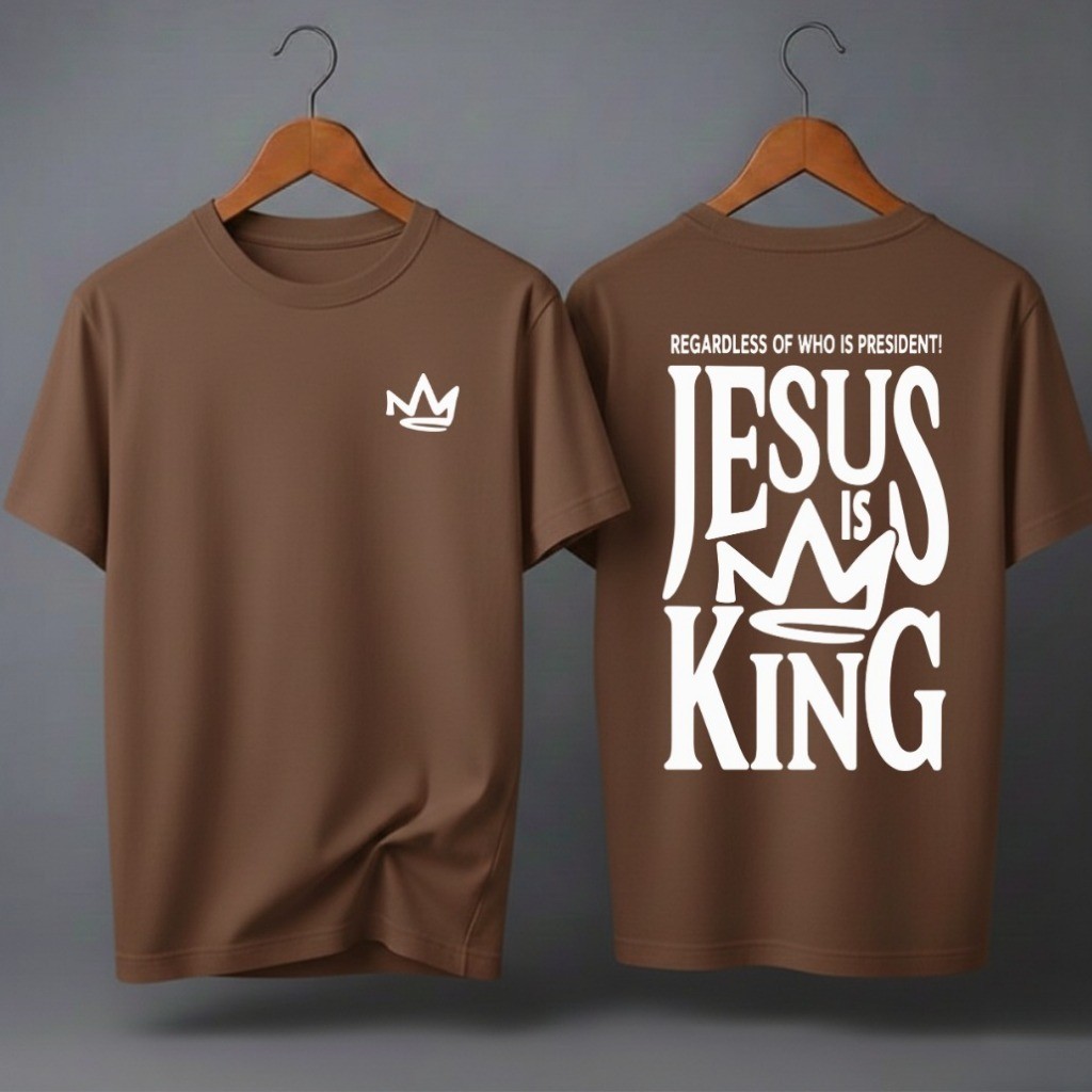 [Camiseta Vintage Masculina Algodão]HYP camiseta masculina e feminina oversized religiosa cristã frase jesus is king 100