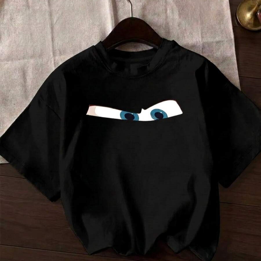 Camiseta Moda Fashion Feminina Estampa de Olhos Blogueira Tendencia Tecido Algodão gola Redonda confortável