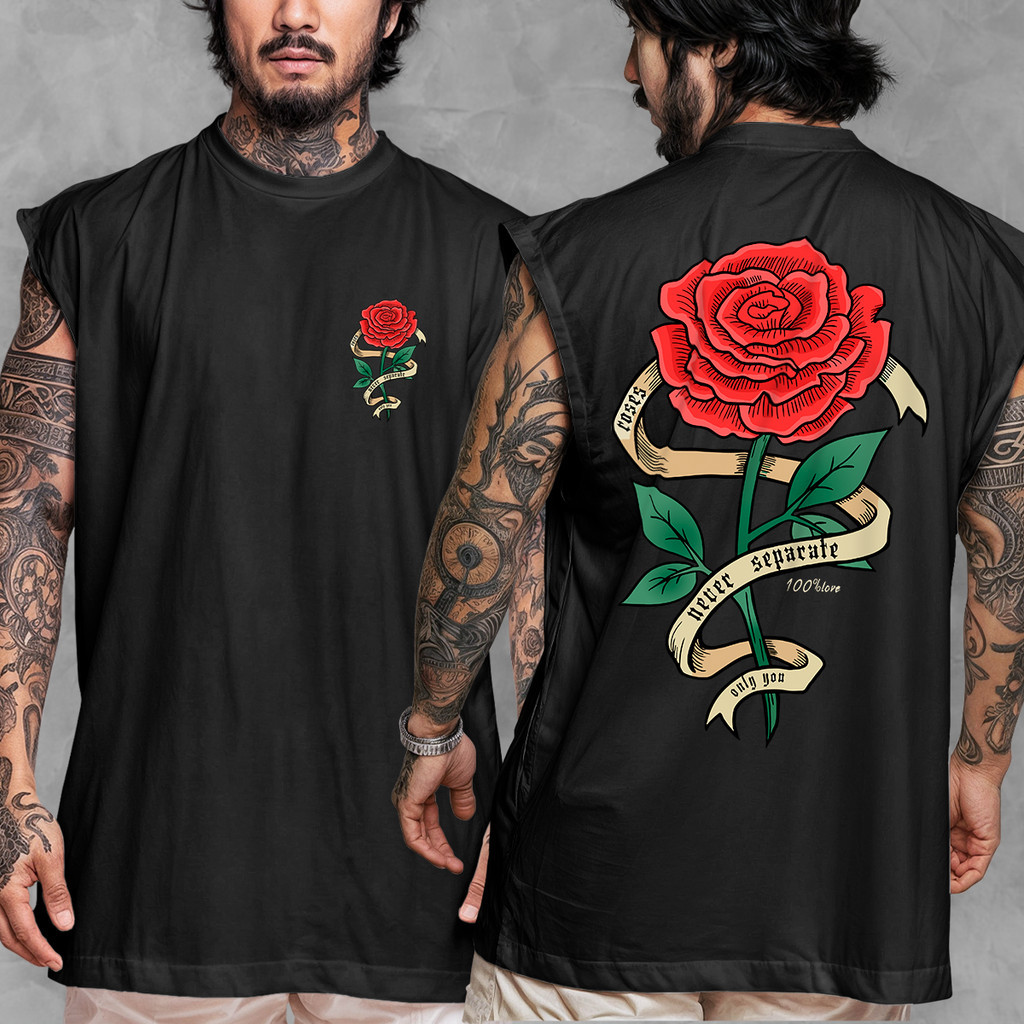 Camiseta Regata Oversized Streetwear Estampada Roses Only You 100% Algodão
