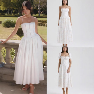 Vestido Camisola Floral Doce de Verão 2026 Feminino, Vestido Midi Elegante e Fresco com Cintura Ajustada OJQI