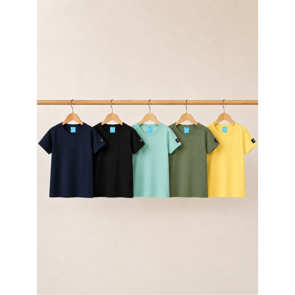 Kit 2 ou 3 Camisetas Básicas Infantis Menino 100% Algodão Confortáveis Cores Sortidas 2 ao 12
