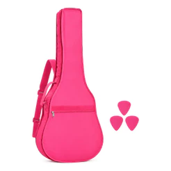 Capa Para Violão Clássico Rosa Com Bolso E Alças Rosa