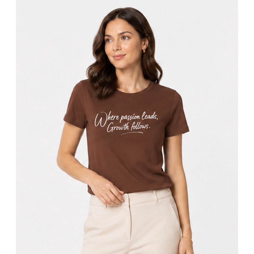 Blusa Feminina Molecotton Com Estampa Infinita Cor Marrom