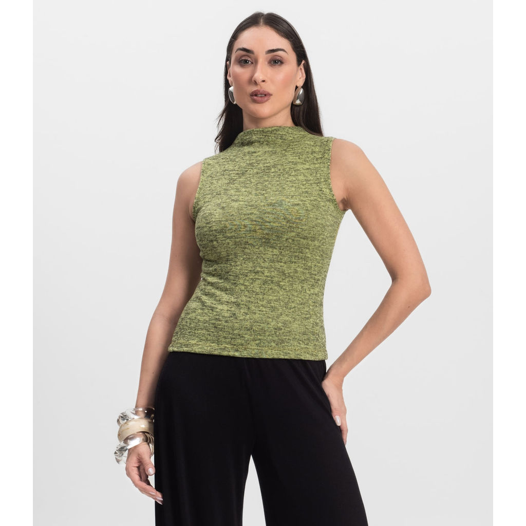 Regata Feminina com Gola Infinita Cor Amarelo