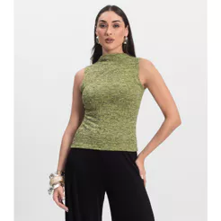 Regata Feminina com Gola Infinita Cor Amarelo