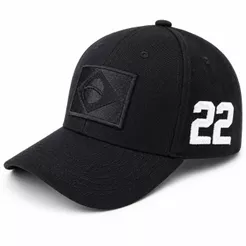Boné Preto 22 Brasil Bordado Premium Aba Curva Ajustável Patriota