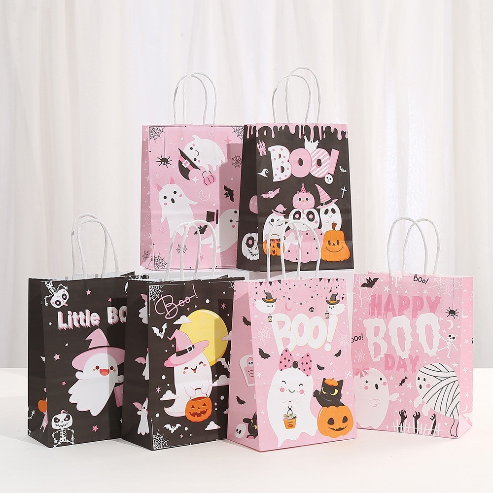 HALLOWEEN Saco de papel portátil Saco de presente Saco de embalagem FELIZ HALLOWEEN HY