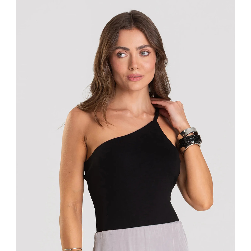 Body Feminino Alça Trançada Dianna Preto