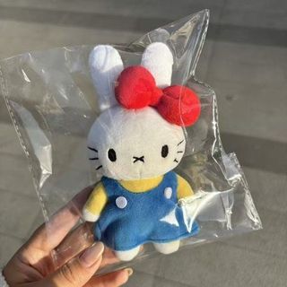 Brinquedo macio de pelúcia coelho Kiity, acessório para bolsa, chaveiro de pelúcia coelho Miffy fofo, boneca de pelúcia 