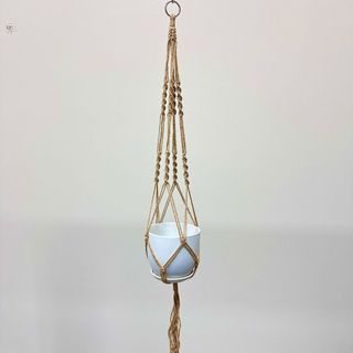 Vaso de flores para jardinagem transfronteiriça, cesta suspensa, bolso líquido, cesta suspensa, corda de cânhamo tecida 