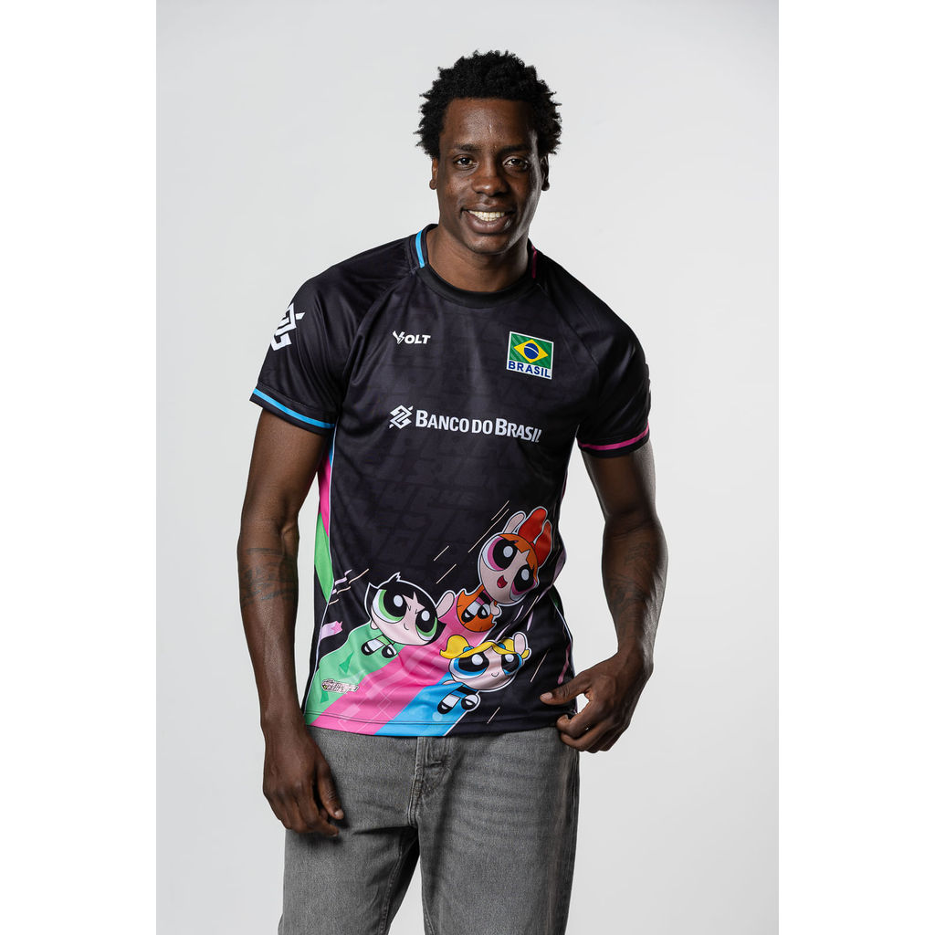 Camisa Trio Meninas Superpoderosas 2026 Vôlei Brasil Masculina Volt