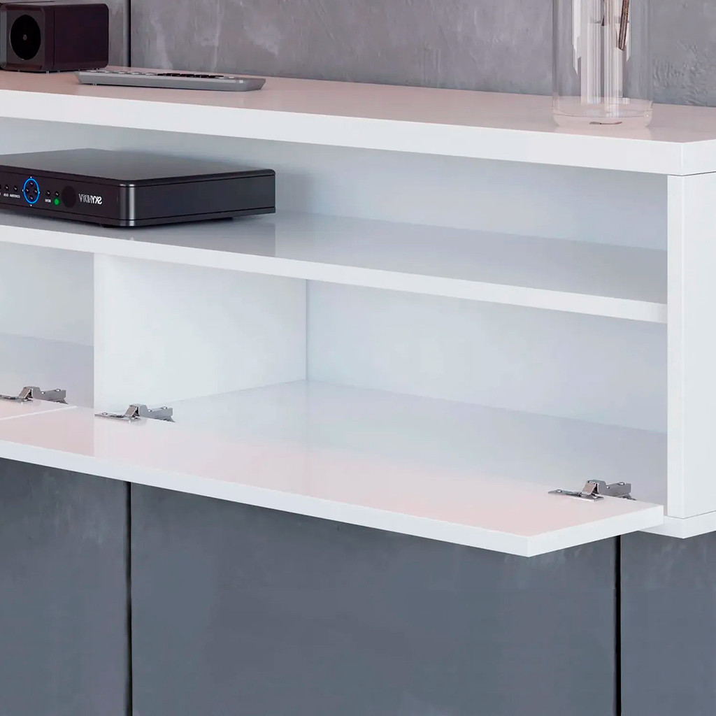 Rack Suspenso para Tv 1,80 Life 4 Portas Branco - MoveisAqui — imagem 2 de 2